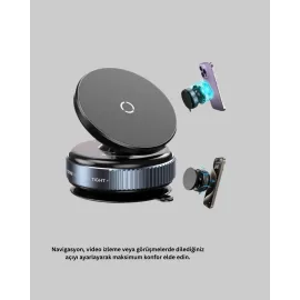 Araç İçi Manyetik Telefon Tutucu 360° Döner Vakumlu Stand