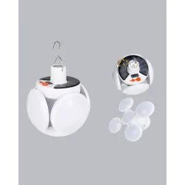 5 Kanatlı Solar Kamp Lambası – USB Şarjlı, Taşınabilir, IP65 Su Geçirmez Bahçe Lambası