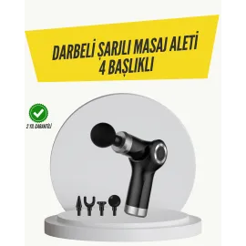 Mini Masaj Tabancası 4 Başlık 6 Hız Ayarlı