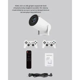 Projeksiyon Cihazı 4K Destekli Kablosuz Bağlantılı Bluetooth 5.0