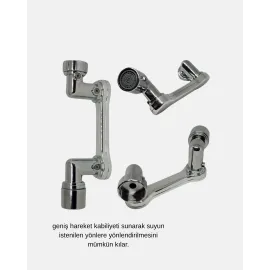 1080° Dönebilen Musluk Ucu – Su Tasarruflu, Esnek ve 360° Çift Eksenli Başlık (Kopya)