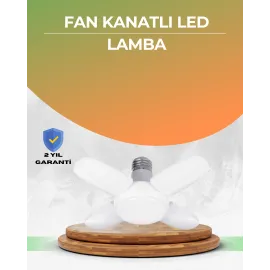 Tasarruflu Pervane Led Ampül 4 Kollu 60 Watt Geniş Alan Aydınlatma