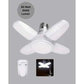 Katlanabilir 4 Kollu Led Ampül 60 Watt 6000 Lumen Beyaz Işık