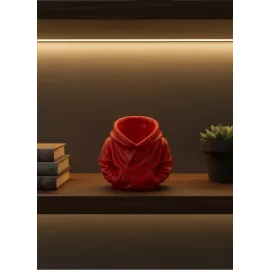 Dekoratif Kırmızı Hoodie Kalemlik 10X10 Cm