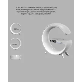 Kablosuz Şarjlı Atmosfer Lambası Bluetooth Hoparlör Ve Akıllı Alarm Özellikli