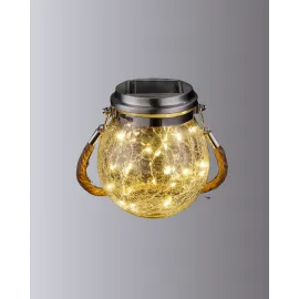 Güneş Enerjili Cam Sarkıt Bahçe Balkon Teras Aydınlatma 30 Led