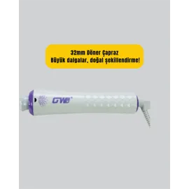 GW 32mm Döner Başlıklı Saç Kıvırma Makinesi – Her An Her Yerde Profesyonel Şekillendirme