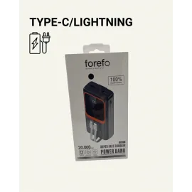 20.000 Mah Powerbank – 22.5W Hızlı Şarj, Çok Kablolu, Dijital Göstergeli