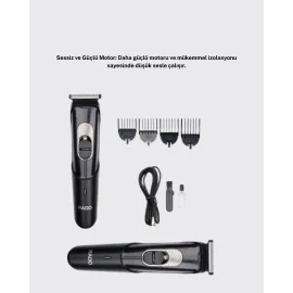 Taşınabilir Şarjlı Saç Sakal Tıraş Makinesi – 3 Taraklı, Sessiz Ve Ergonomik