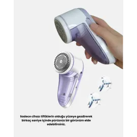 Şarjlı Tiftik Temizleyici – Çıkarılabilir Hazneli, Anti-Statik Fırçalı, USB Şarjlı