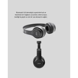 Kablosuz Bluetooth Kulaklık – TF Kart, AUX, Mikrofonlu, Suya Dayanıklı, 10m Menzil