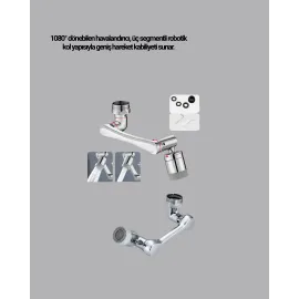 Üç Segmentli 1080 Derece Musluk Aparatı Esnek Döner Havalandırıcı Pratik Kullanım