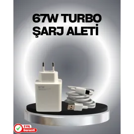 67 Watt Güvenli Hızlı Şarj Adaptörü Samsung M31 M33 M51 Uyumlu