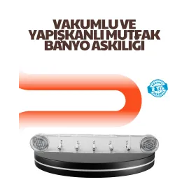 Çok Amaçlı Vakumlu Askılık Yapışkanlı Kolay Montajlı