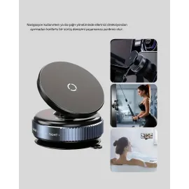 Vakum Adsorpsiyonlu Manyetik Telefon Tutucu Güçlü N52 360° Evrensel Uyumluluk