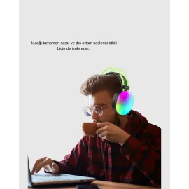 Ergonomik Rgb Bluetooth Kulaklık 3D Ses