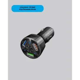 55W Hızlı Araç Şarj Cihazı Quick Charge 3.0 Ve Pd Destekli