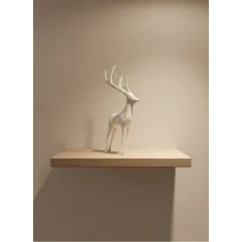 Geyik Figürü Beyaz Modern Salon Ve Raf Dekoru