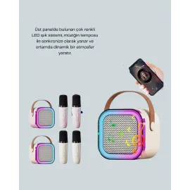 Bluetooth 5.0 Destekli Kablosuz Karaoke Hoparlör