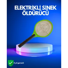 Pil Ile Çalışan Elektrikli Sivrisinek Raketi | Kimyasal İçermeyen Hijyenik Çözüm
