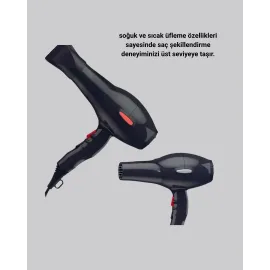 Profesyonel Saç Kurutma Makinesi – AC Motor, Soğuk Üfleme, 2 Hız Kademesi