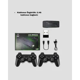 4K Destekli Kablosuz Retro Atari Oyun Konsolu – 20000 Oyun, 2 Kolu