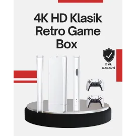 2 Kollu Kablosuz 4K Tv Uyumlu Klasik Oyun Konsolu