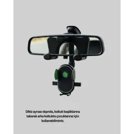 Ayarlanabilir Kıskaçlı Dikiz Aynası Telefon Tutucu Tüm Telefonlarla Uyumlu