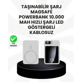 5000mAh / 10000mAh Kapasiteli Manyetik USB-C ve Kablosuz Powerbank