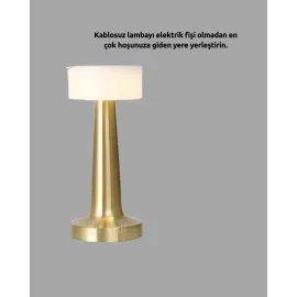 Touch Gece Lambası – Dokunmatik Kontrol, Kablosuz Kullanım, Metal Gövde