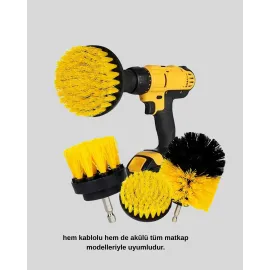 3’lü Matkap Temizlik Fırçası Seti – Banyo, Mutfak ve Araç Jantı İçin Etkili