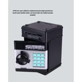 Otomatik Para Çeken Şifreli ATM Tasarımlı Kumbara