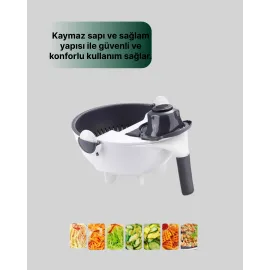 Çok Fonksiyonlu Dilimleyici Ve Süzgeçli Mutfak Aparatı