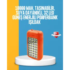 Çift USB Çıkışlı Güneş Enerjili Aydınlatmalı Powerbank
