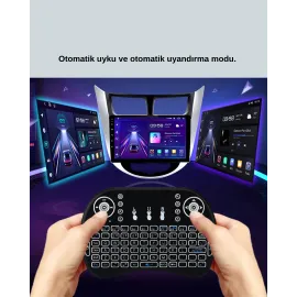 Işıklı Kablosuz Mini Klavye – 2.4 GHz, Dokunmatik Mouse Özellikli