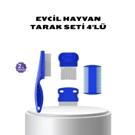 4’Lü Evcil Hayvan Tüy Temizleme Seti – Paslanmaz Çelik,plastik, Pratik Ve Hijyenik Bakım