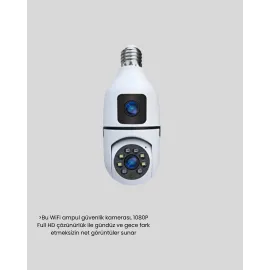Ampul Tipi WiFi Kamera 2MP Lensli Full HD Görüntü ve Akıllı Hareket Algılama