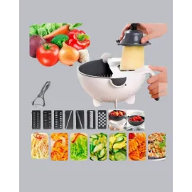Çok Fonksiyonlu Döner Rende Süzgeç Hazneli Ergonomik Sebze Doğrayıcı