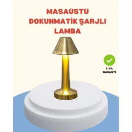 Şarjlı Masa Lambası 3 Işık Modu Kademesiz Karartma Metal Gövde