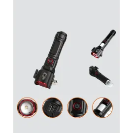 Çok Fonksiyonlu Acil Durum Feneri Yan Işıklı Çekiçli