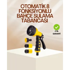 8 Fonksiyonlu Bahçe Sulama Tabancası Seti Çok Amaçlı Hortum Ucu