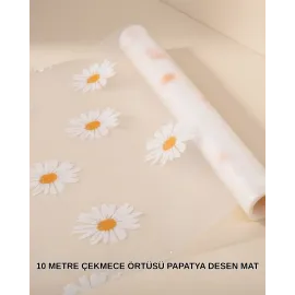 10 Metre Papatya Desenli Kolay Temizlenebilir Çekmece Matı