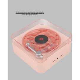 Retro Bluetooth Hoparlör PEMBE