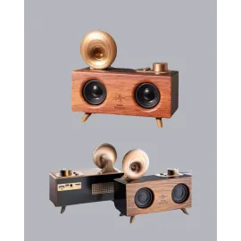 Gramafon Tasarımlı Bluetooth Hoparlör 3D Ses Teknolojili Çok Fonksiyonlu