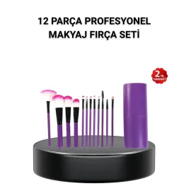 12’Li Profesyonel Makyaj Fırça Seti – Dökülmeyen Yumuşak Kıllı, Ergonomik Tasarım