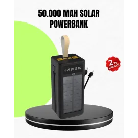 Güneş Enerjili Powerbank Dijital Göstergeli Taşınabilir Güç Kaynağı