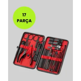17 Parçalık Deri Kaplamalı Manikür Seti