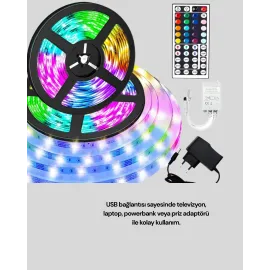 Sese Duyarlı 10M Smart Şerit Led Ios Android Kontrollü Rgb Işık