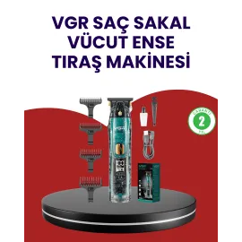 VGR V-695 Şarjlı Profesyonel Erkek Saç Sakal Tıraş Makinesi IPX7 Su Geçirmez