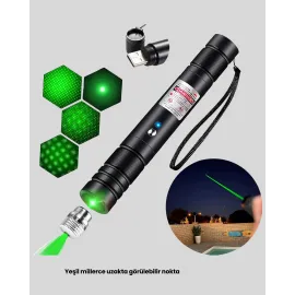 Yüksek Güçlü Yeşil Lazer Pointer 5000Mw Şarjlı